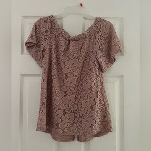 Off the shoulder pink blouse